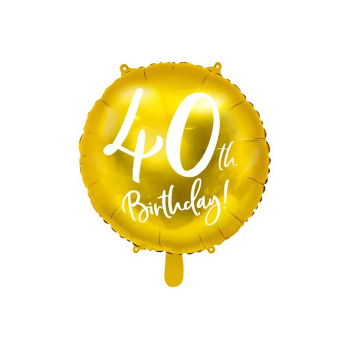 Picture of GOLD FOIL BALLOON 40TH BIRTHDAY 18 INCH